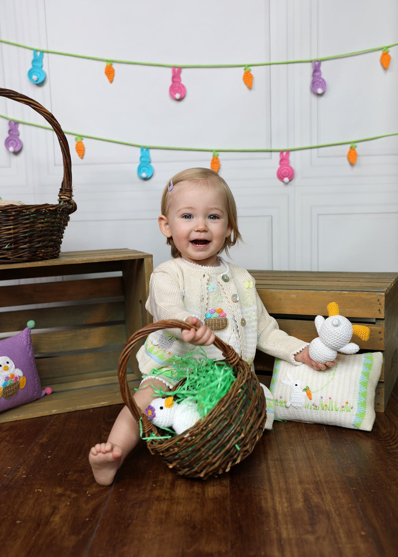Load image into Gallery viewer, Easter Garland – Bright Bunny and Carrot Crochet Garland, 7ft Spring Décor, 100% Cotton, Handmade in Armenia
