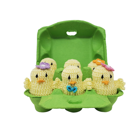 Easter Chick Ornaments Spring Décor - Set of 6 Handmade Crochet in Armenia