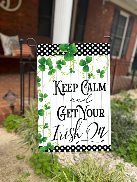 Load image into Gallery viewer, St. Patrick’s Day Garden Flag – Double-Sided Irish Designs, 12x18
