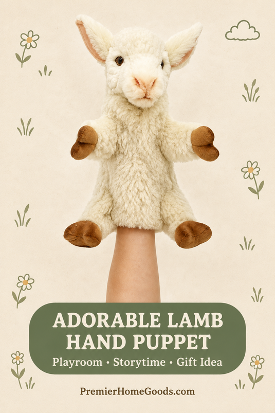 Lamb Hand Puppet by Hansa True to Life Look Soft Plush Animal Learning Toys
