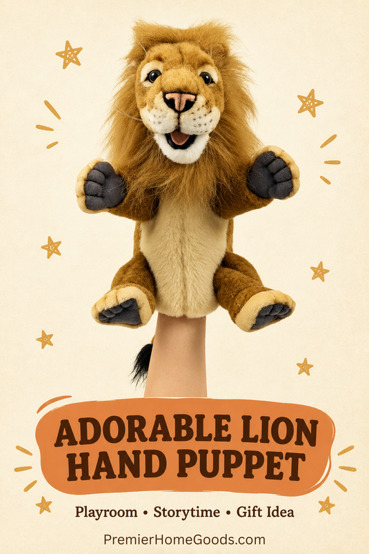 Lion Full Body Hand Puppet Doll by Hansa Real Looking Plush Animal Learning Toy