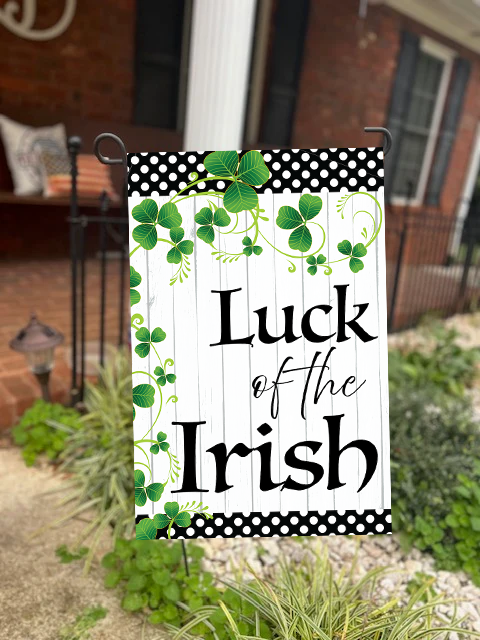 Load image into Gallery viewer, St. Patrick’s Day Garden Flag – Double-Sided Irish Designs, 12x18
