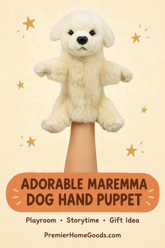 Maremma Dog Hand Puppet Full Body Doll by Hansa Real Looking Plush Learning Toy