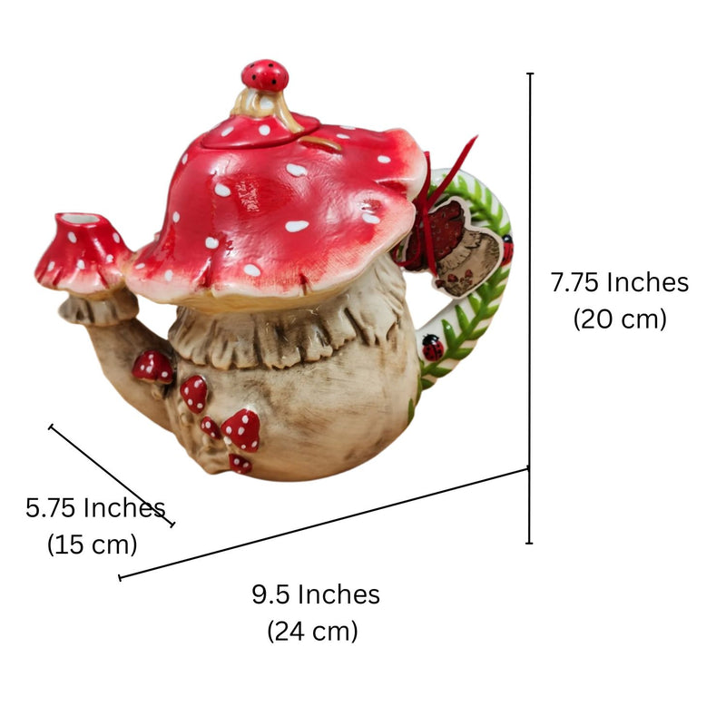 Load image into Gallery viewer, Mushroom Teapot Ceramics Tea Pot by Blue Sky Heather Goldminc Floral Decor
