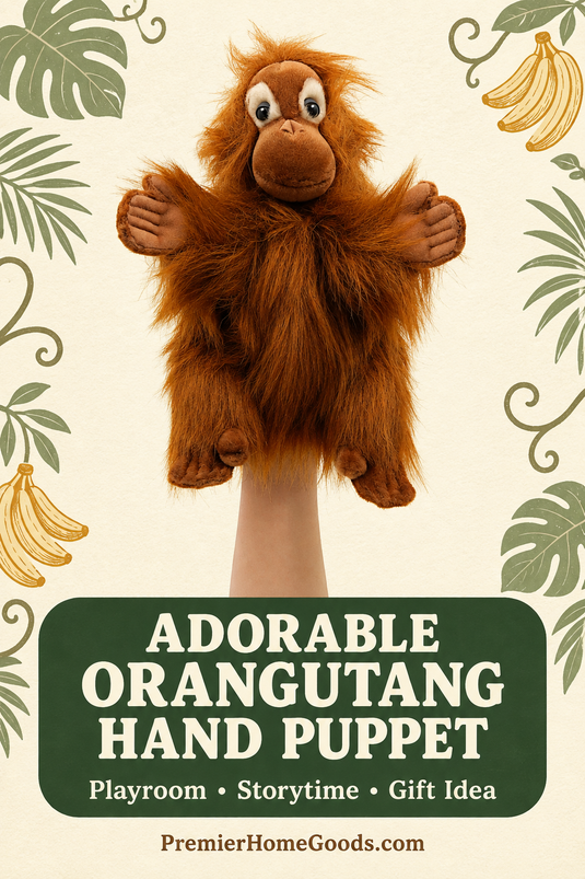 Orangutang Hand Puppet Full Body Doll by Hansa Real Looking Plush Learning Toy