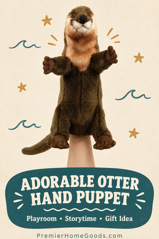Otter Hand Puppet Full Body Doll Hansa Real Looking Plush Animal Learning Toy