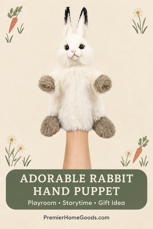 Rabbit Full Body Hand Puppet Doll Hansa Real Looking Plush Animal Learning Toy