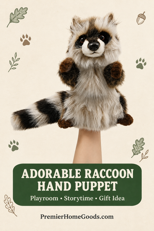 Raccoon Puppet Full Body Doll Hansa Real Looking Plush Animal Learning Toy
