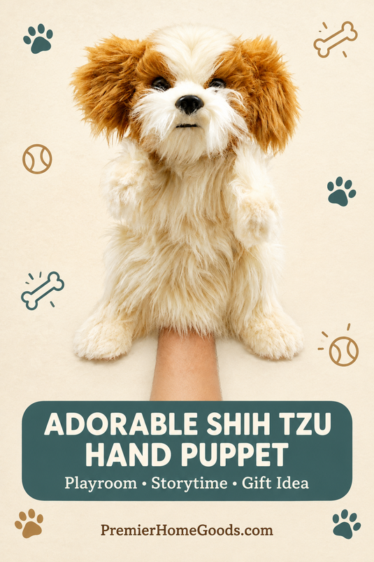 Shih TZU Dog Hand Puppet Full Body Doll by Hansa Real Looking Plush Learning Toy