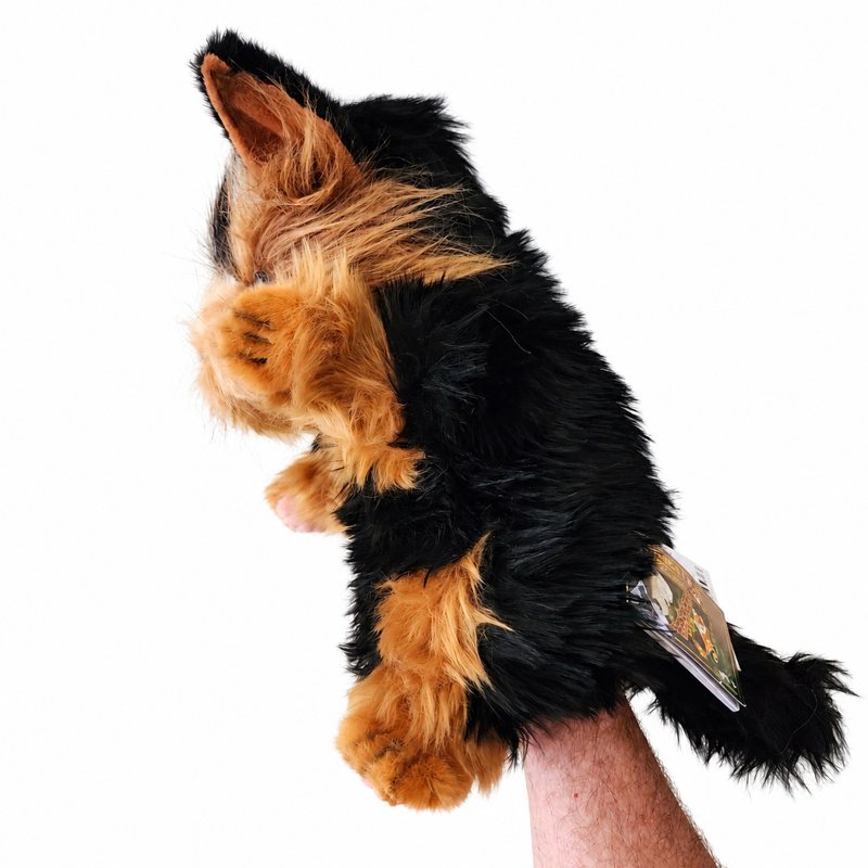 Load image into Gallery viewer, Yorkie Terrier Dog Hand Puppet Full Body by Hansa Real Look Plush Learning Toy
