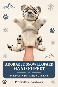 Snow Leopard Hand Puppet by Hansa True to Life Soft Plush Animal Learning Toy