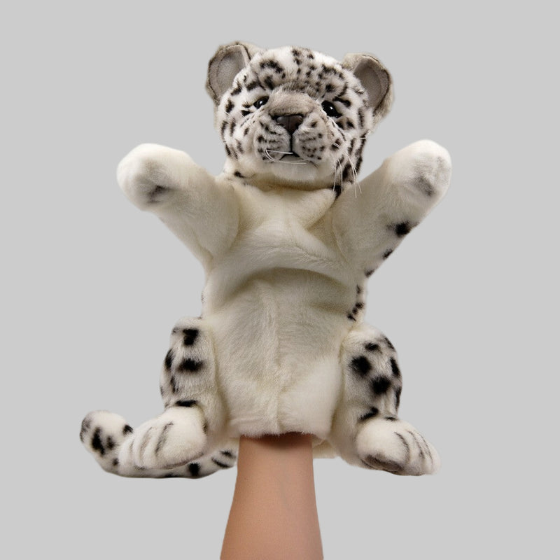 Load image into Gallery viewer, Snow Leopard Hand Puppet by Hansa True to Life Soft Plush Animal Learning Toy
