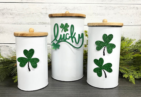 St. Patrick’s Day Magnets – Roeda Shamrock Mini Art Pop Glitter Set of 3