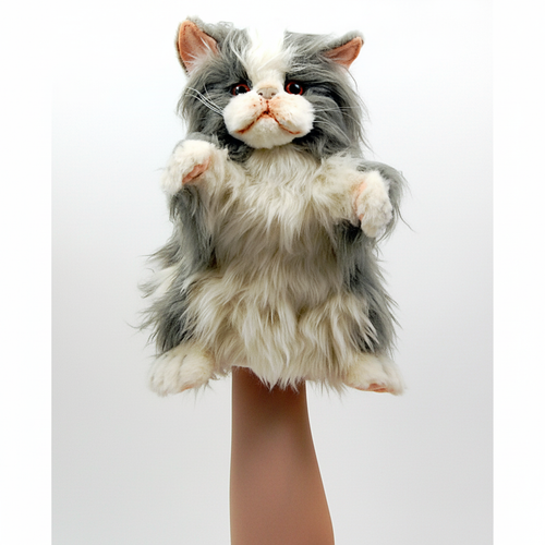 Tabby Cat Hand Puppet Full Body Doll by Hansa Real Looking Plush Learning Toy
