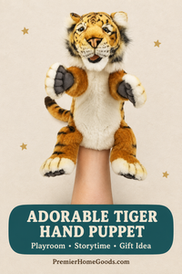 Tiger Hand Puppet Full Body Doll Hansa Real Looking Plush Animal Learning Toy