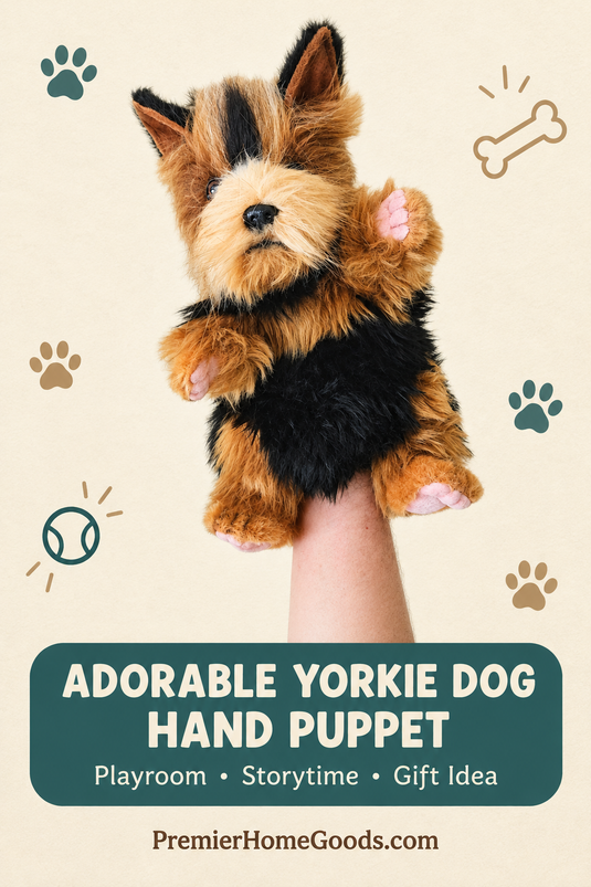 Yorkie Terrier Dog Hand Puppet Full Body by Hansa Real Look Plush Learning Toy