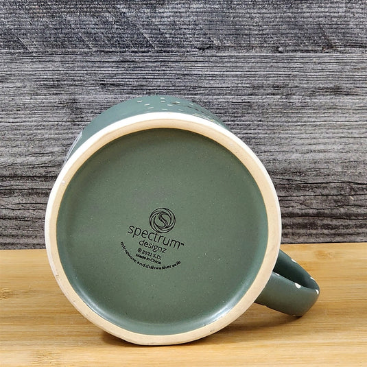 Camping Coffee Mug Christmas Holiday Red Embossed Tea Cup Ceramic Blue Sky 17oz