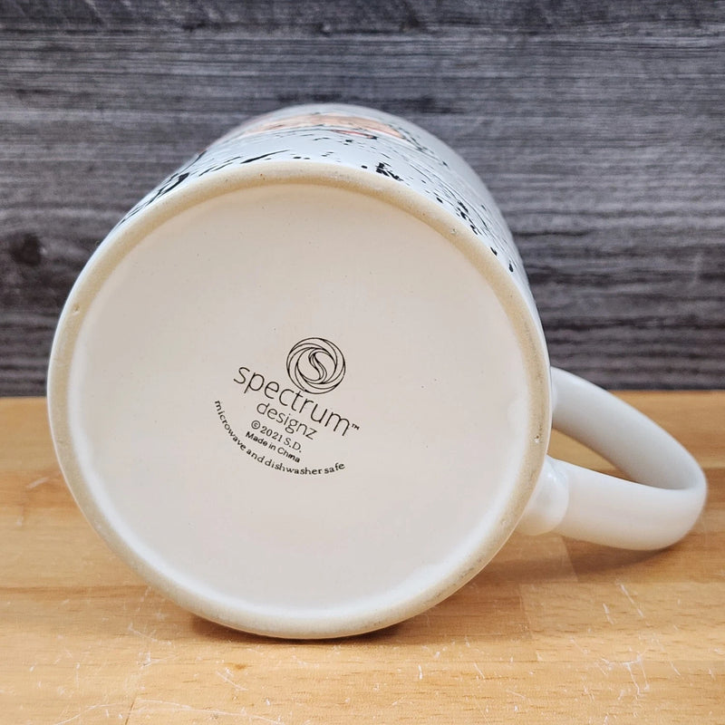 Load image into Gallery viewer, Holiday Santa Christmas Coffee Mug Ceramic Cup Red Inside 21oz Embossed Blue Sky
