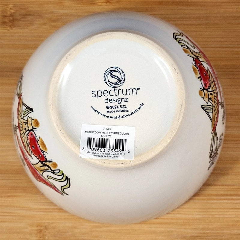 Load image into Gallery viewer, Mushroom Bowl Server Soup Cereal 6 inch (15cm) Floral Ceramic Dish by Blue Sky
