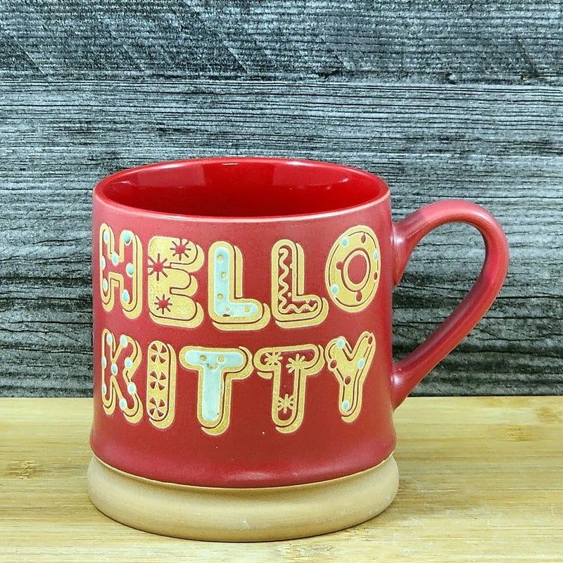 Load image into Gallery viewer, Hello Kitty Christmas Coffee Mug by Blue Sky Ceramic Embossed Holiday Tea Cup
