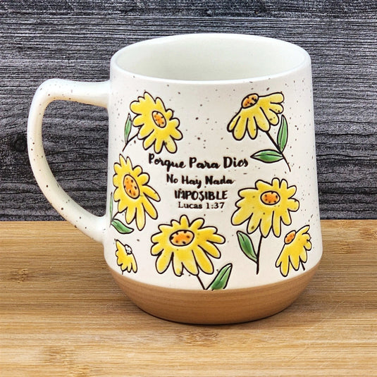 Religious Coffee Mug Lucas 1:37 Daisy Inspirational Cup Ceramic Blue Sky 18oz