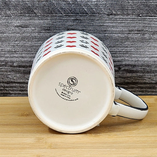 Dog Mom Coffee Mug Ceramic Tea Cup Red Embossed Paws and Hearts by Blue Sky 21oz