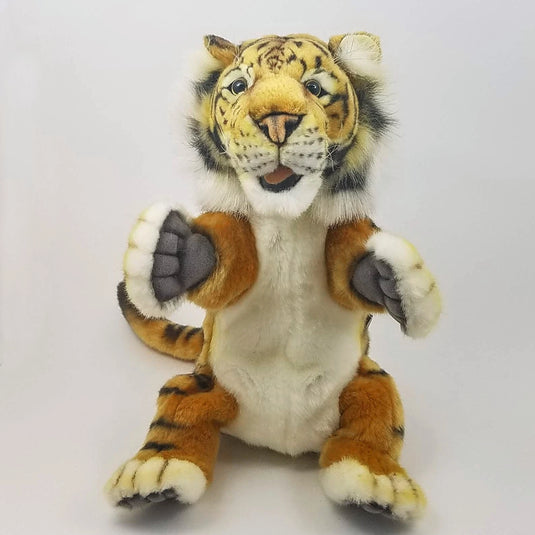 Tiger Hand Puppet Full Body Doll Hansa Real Looking Plush Animal Learning Toy