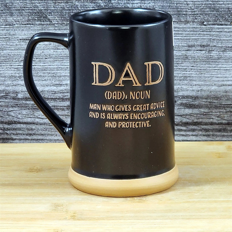 Load image into Gallery viewer, Dad Saying Coffee Mug Inspirational Embossed Ceramic Stein Tall Cup by Blue Sky
