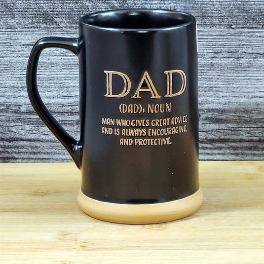 Dad Saying Coffee Mug Inspirational Embossed Ceramic Stein Tall Cup by Blue Sky