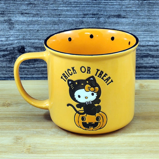 Hello Kitty Halloween Jack-o-Lantern Black Cat Mug Coffee Tea Cup Blue Sky
