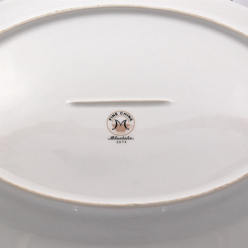 Load image into Gallery viewer, Bluedale Oval Serving Platter 10" Ceramic Blue White Flowers by Fine China Japan
