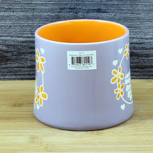 Skeleton Hand Thumbs Up Coffee Mug Halloween Orange Ceramic Cup Blue Sky 18oz