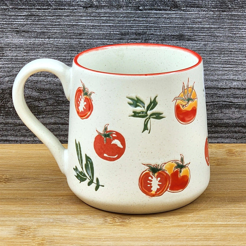 Load image into Gallery viewer, Tomato Garden Coffee Mug Ceramic Farm Tea Cup Embossed Blue Sky 18oz
