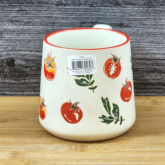 Tomato Garden Coffee Mug Ceramic Farm Tea Cup Embossed Blue Sky 18oz