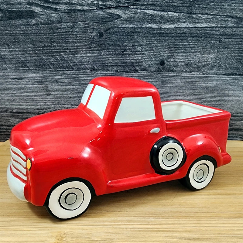 Load image into Gallery viewer, Red Pick Up Truck Planter Succulent Plant Pot Holder Succulent Ceramic Blue Sky
