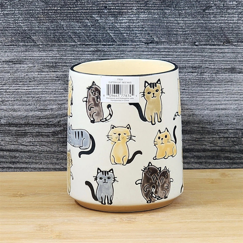 Load image into Gallery viewer, Cat Coffee Mug Gray Tabby Orange Tea Cup Ceramic Whimsical by Blue Sky 18oz
