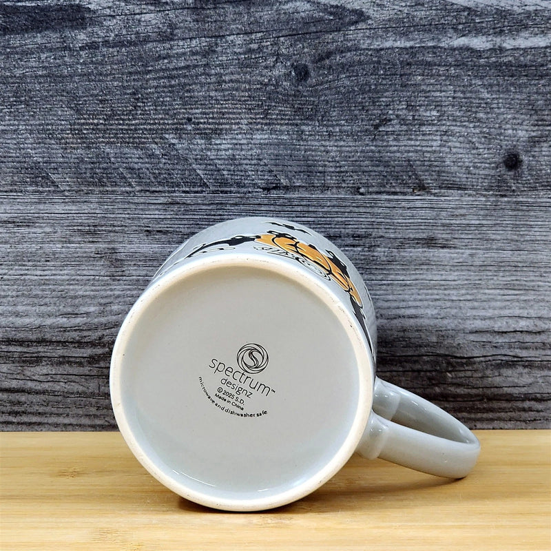 Load image into Gallery viewer, Halloween Coffee Mug Pumpkins Black Cats Ceramic Embossed Tea Cup Blue Sky 21oz
