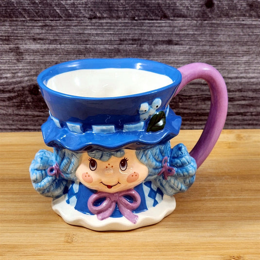 Blueberry Muffin Coffee Mug 3D Ceramic Girl Face Tea Cup Blue Sky Goldminc