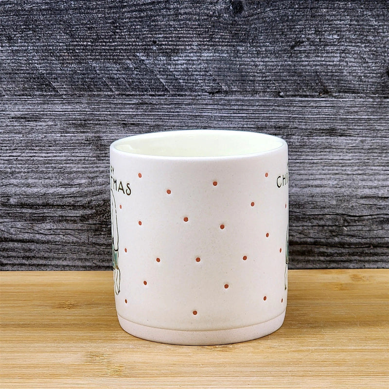 Load image into Gallery viewer, Christmas Poodle Dog Ceramic Mug Holiday Coffee Tea Cup Embossed Blue Sky 18oz
