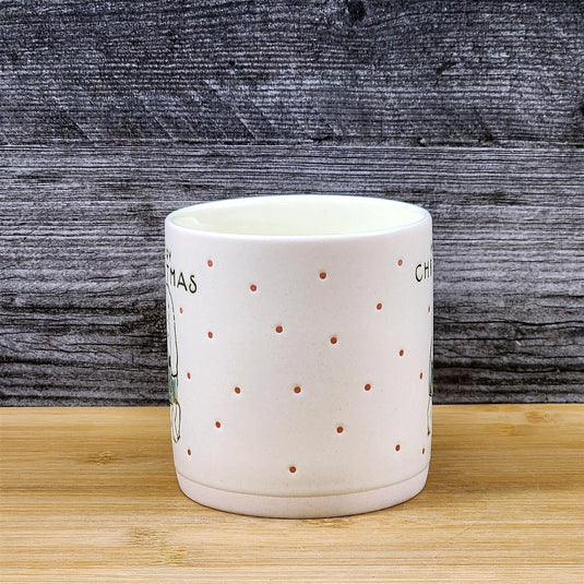 Christmas Poodle Dog Ceramic Mug Holiday Coffee Tea Cup Embossed Blue Sky 18oz