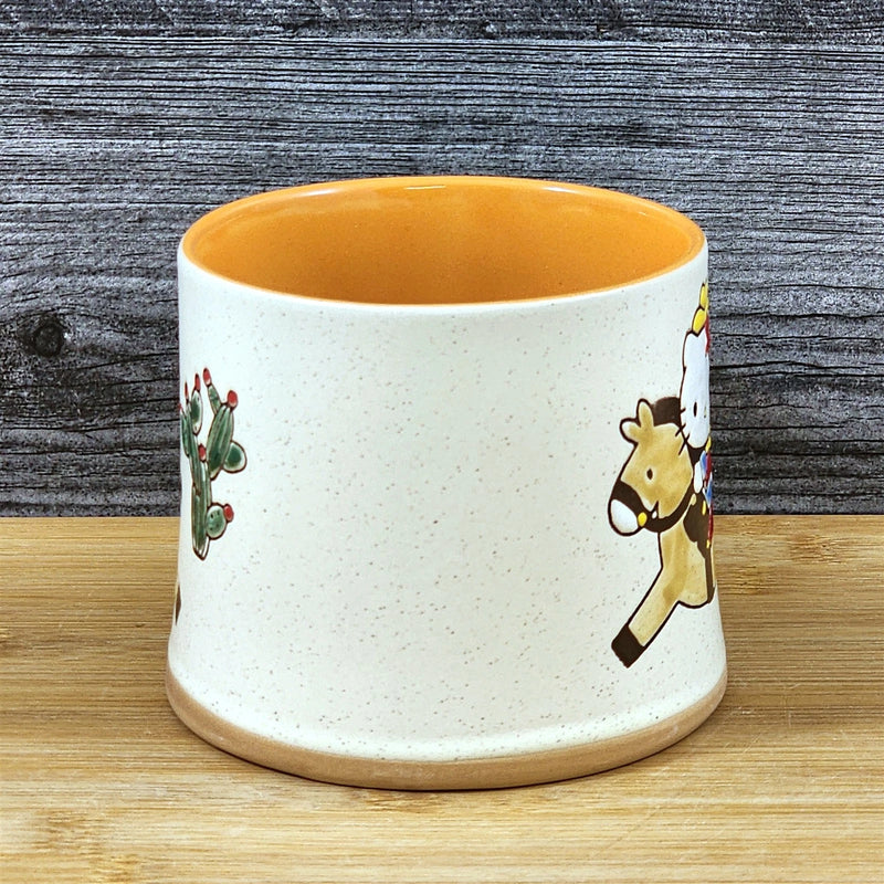 Load image into Gallery viewer, Hello Kitty Coffee Mug Western Cowgirl Horse Cactus Cup Blue Sky Ceramic Orange
