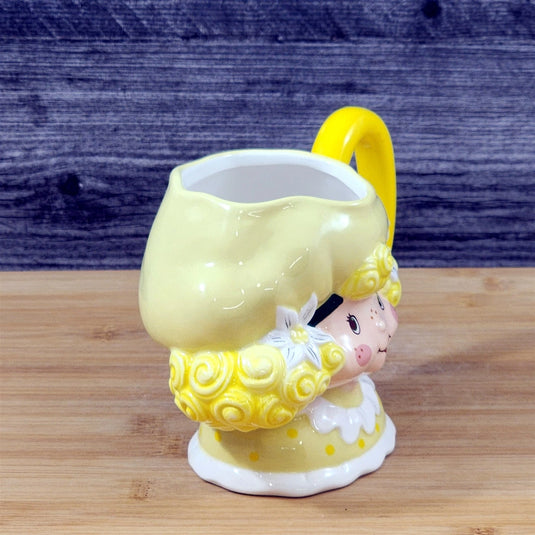 Lemon Meringue Coffee Mug 3D Ceramic Girl Face Tea Cup Blue Sky Goldminc