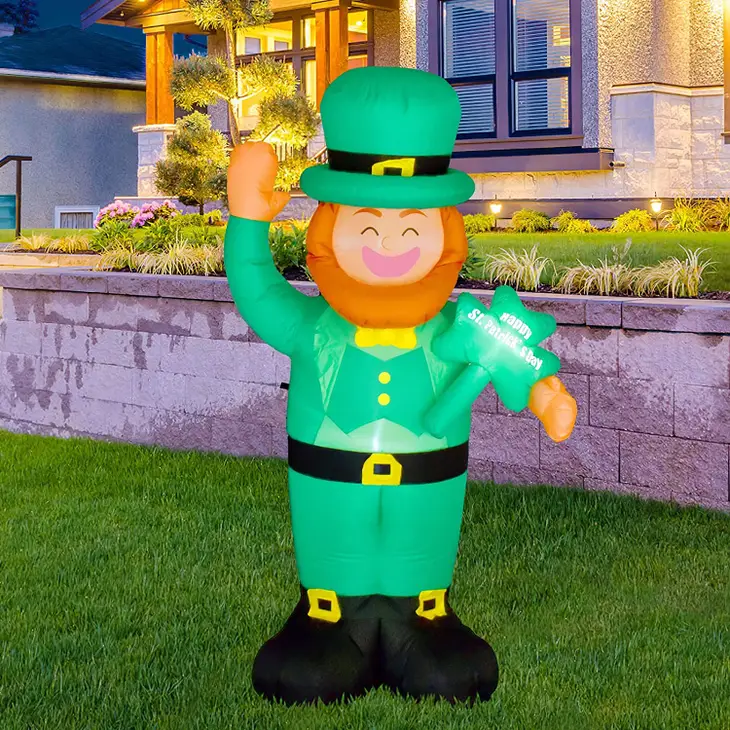 Load image into Gallery viewer, Lucky Leprechaun Lighted Inflatable Blow Up - 5.9 Feet Tall
