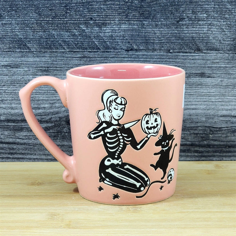 Load image into Gallery viewer, Halloween Whimsical Witch Coffee Tea Mug Pumpkin Cat Ceramic Cup by Blue Sky
