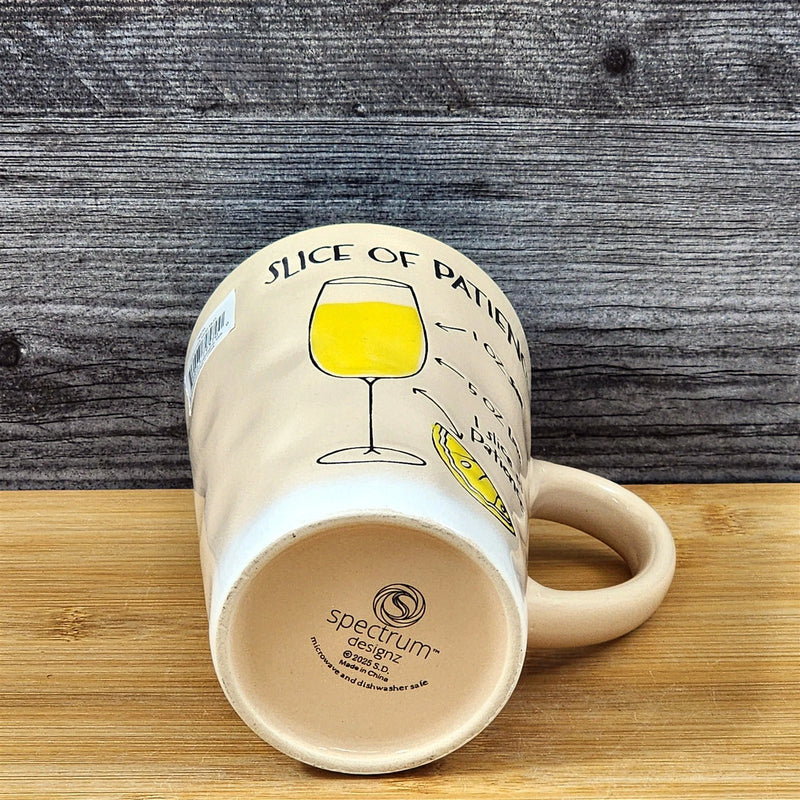 Load image into Gallery viewer, Slice of Patience Mug Yellow Ceramic Coffee Tea Cup by Blue Sky 18oz Embossed
