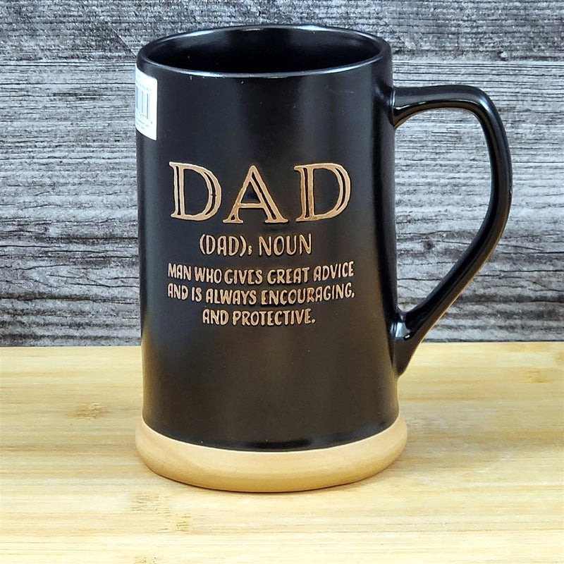 Load image into Gallery viewer, Dad Saying Coffee Mug Inspirational Embossed Ceramic Stein Tall Cup by Blue Sky
