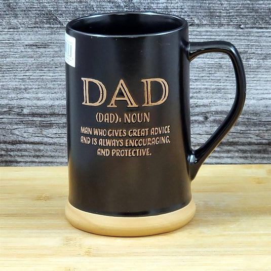 Dad Saying Coffee Mug Inspirational Embossed Ceramic Stein Tall Cup by Blue Sky