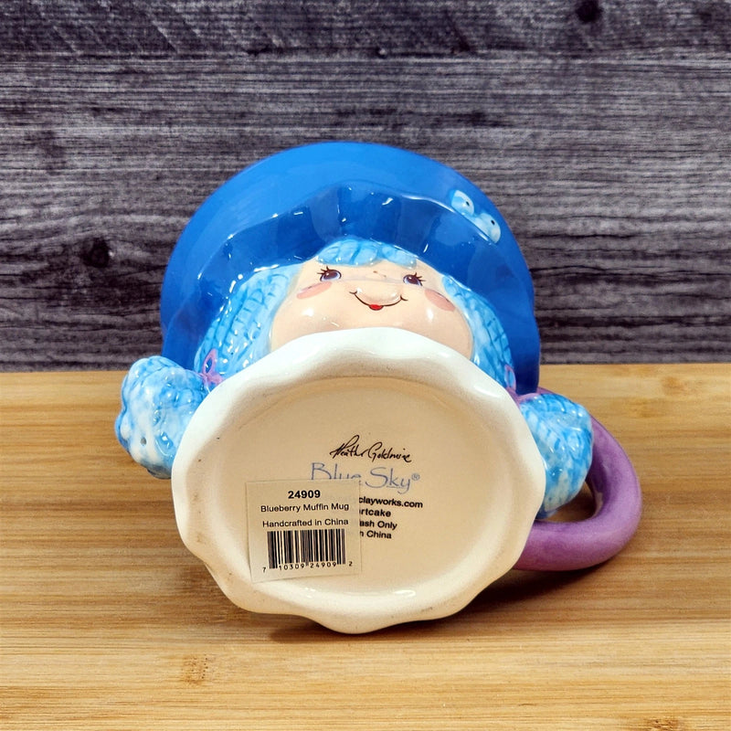 Load image into Gallery viewer, Blueberry Muffin Coffee Mug 3D Ceramic Girl Face Tea Cup Blue Sky Goldminc

