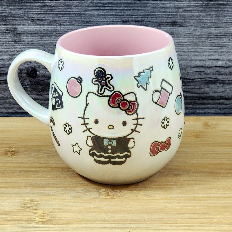 Load image into Gallery viewer, Hello Kitty Mug Pink Christmas Holiday Coffee Tea Cup Ceramic Blue Sky 21oz

