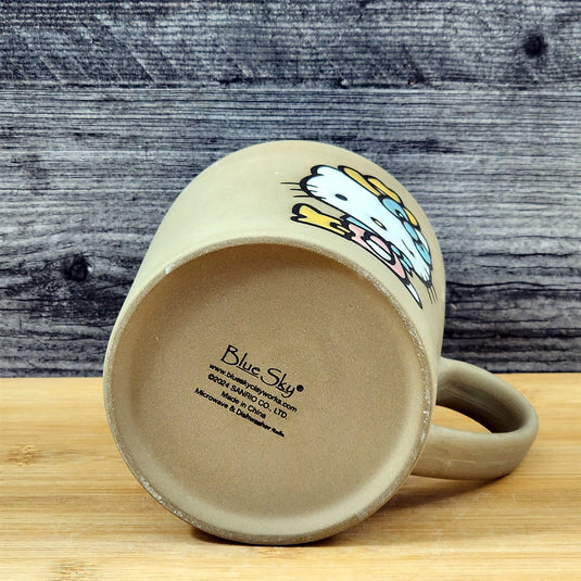 Hello Kitty Cowgirl Brown Coffee Mug Embossed Ceramic Tea Cup Blue Sky 18oz